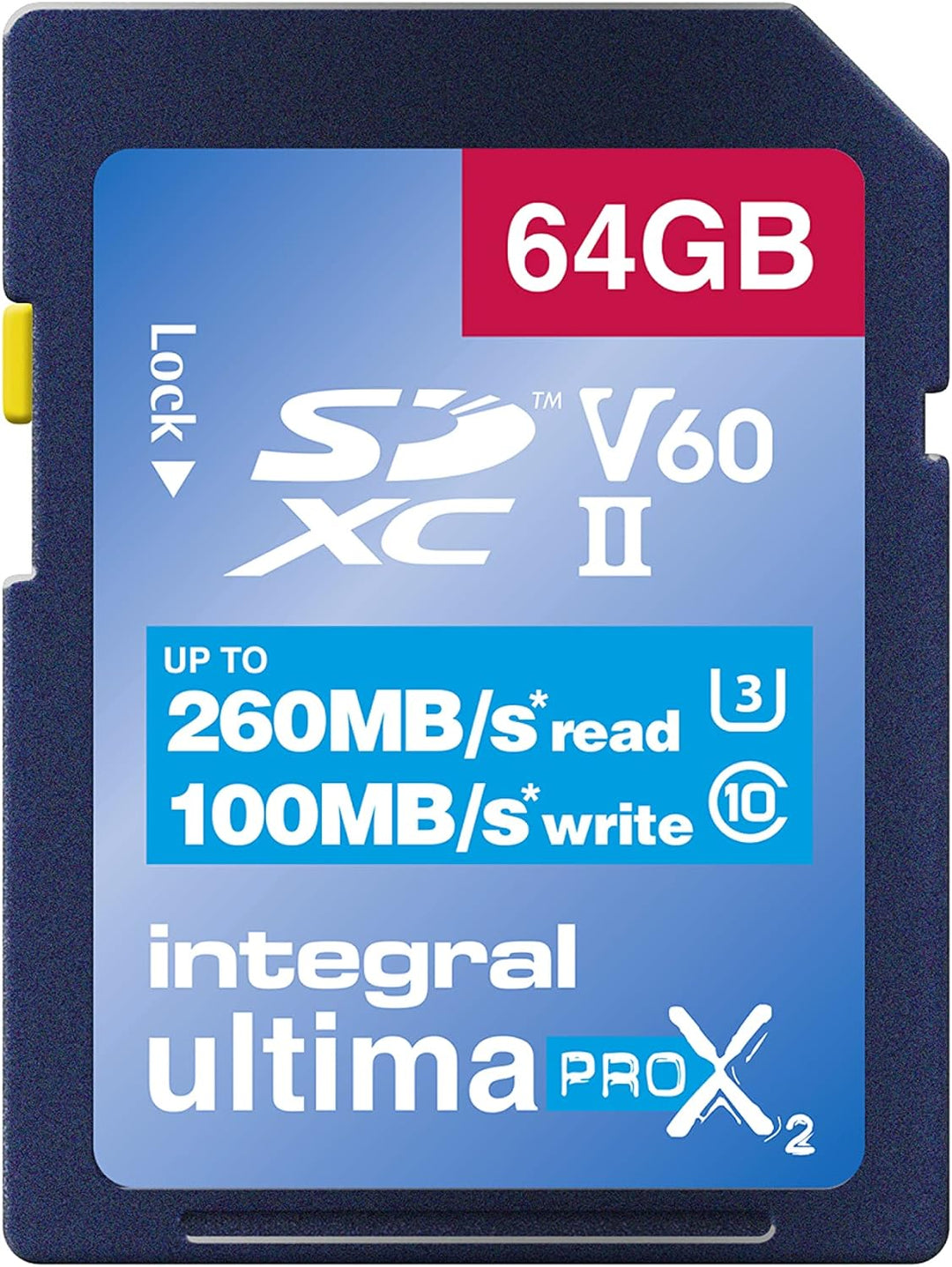 Integral 64GB UHS-II SD-Karte v60 Bis zu 260MB/s Lese- und 100MB/s Schreibgeschwindigkeit SDXC Profe