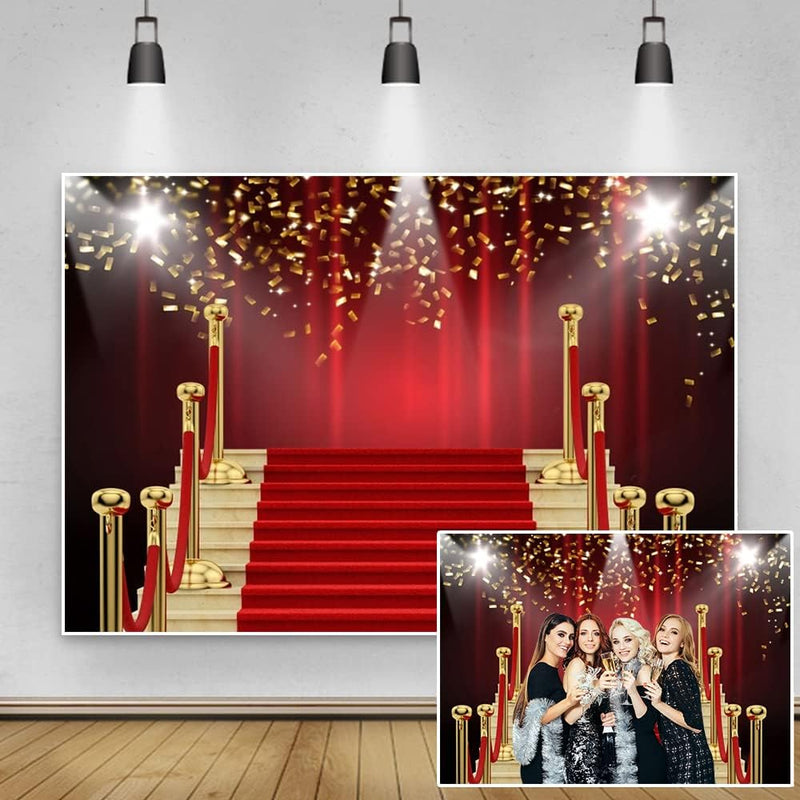 Renaiss 3x2.5m Roter Teppich Mit Spotlight Podium Event Fotografie Hintergrund Kinder Erwachsene Zuh