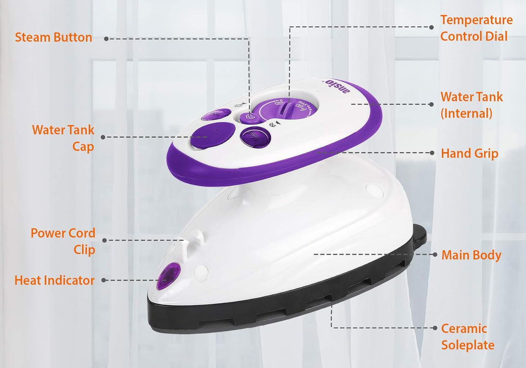 Mini Quilten Dampfbügeleisen mit Ceramic Soleplate Perfekt für Reisen und Quilten - 2 Jahre Garantie