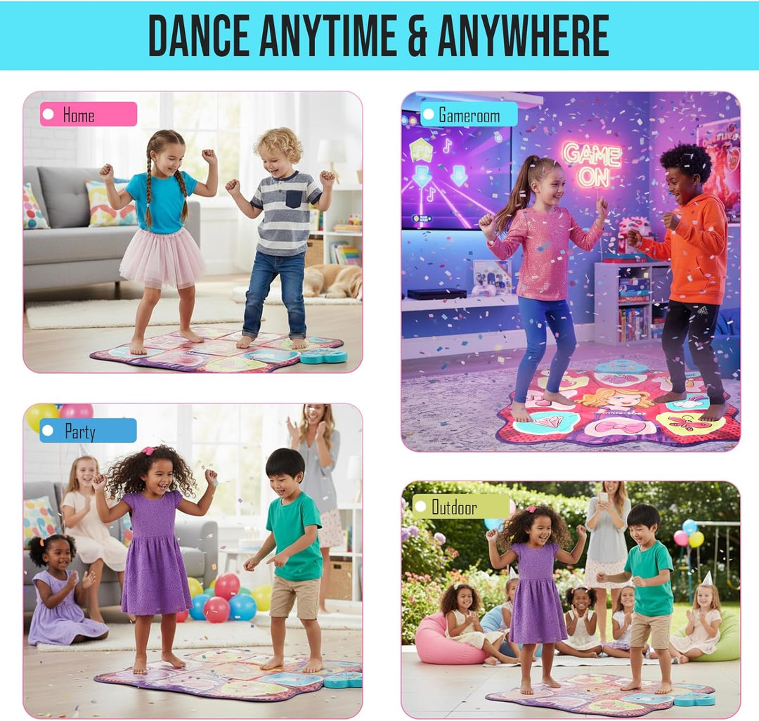 GuKKK Tanzmatte Spielzeug Mädchen Geschenk Kabelloses Bluetooth Elektronisches Tanzspiel mit 4 Spiel