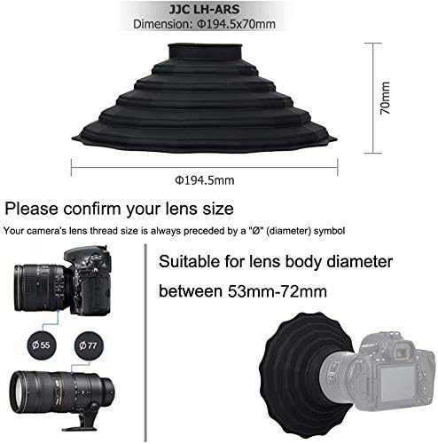 JJC Silikon Gegenlichtblende, Universal, Faltbar, Entspiegelt, für Canon, Nikon, Sony, Fuji, DSLR-Ka