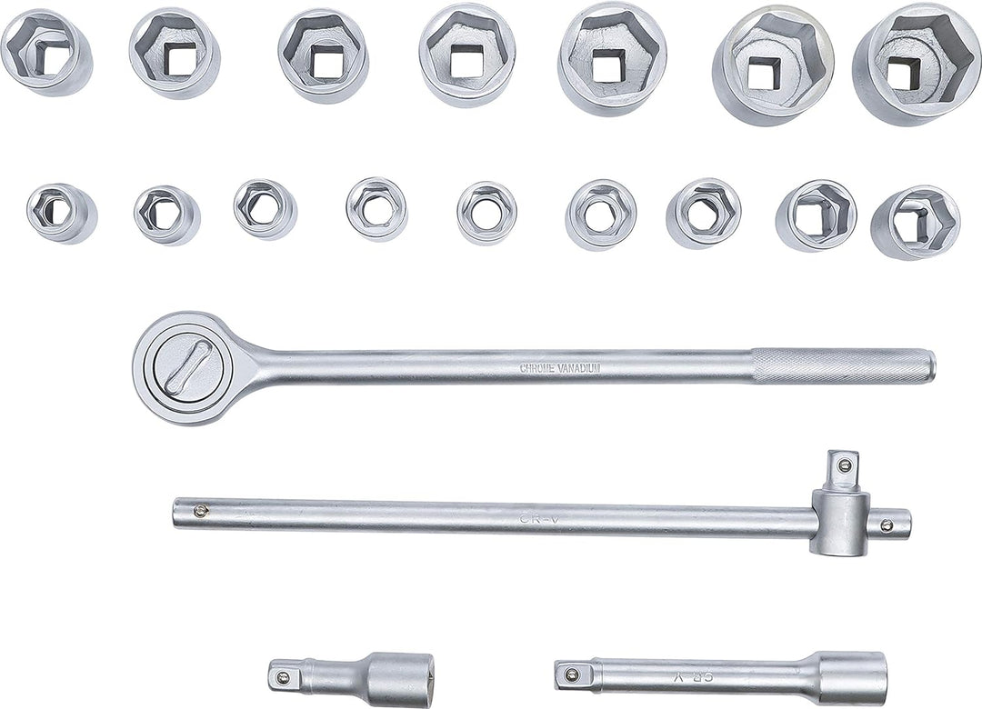 BGS Diy 1202 | Steckschlüssel-Satz | Antrieb 20 mm (3/4") | SW 19 - 50 mm | 20-tlg. 20-tlg. | 19 - 5