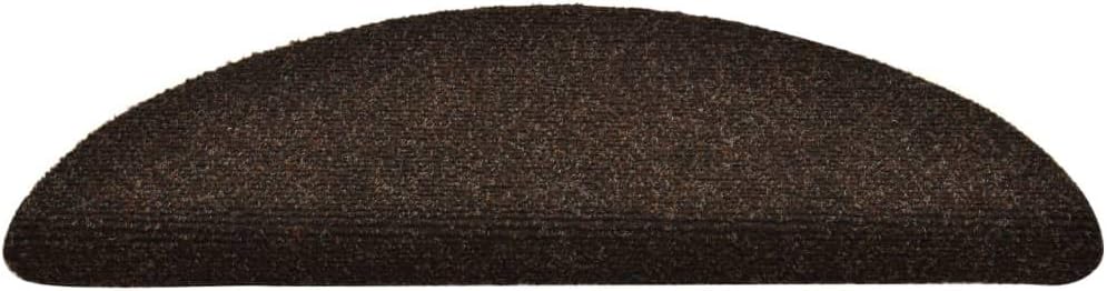 homiuse Treppenmatten Selbstklebend 15 STK. Braun 56x17x3 cm Nadelvlies Treppenstufen Matten Modern