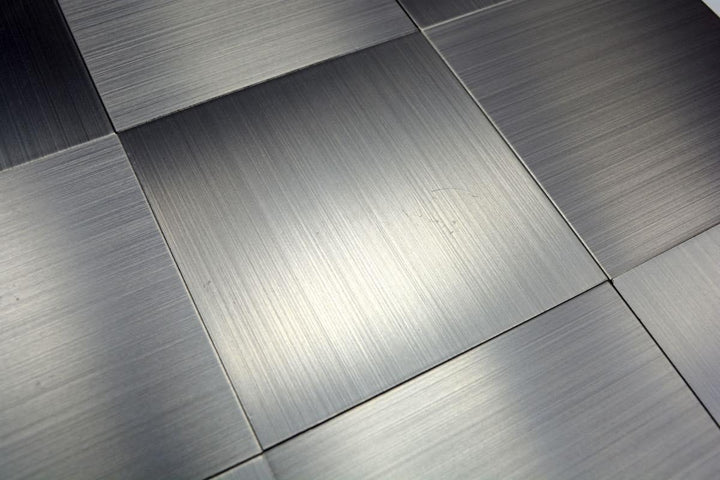 Mosaik Fliese selbstklebend Aluminium silber metall für WAND KÜCHE FLIESENSPIEGEL THEKENVERKLEIDUNG