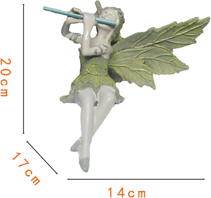 Generisch Gartendeko, Gartendeko Figuren, Sitzende Magische Fee Ornament, Gartenfiguren für Aussen,