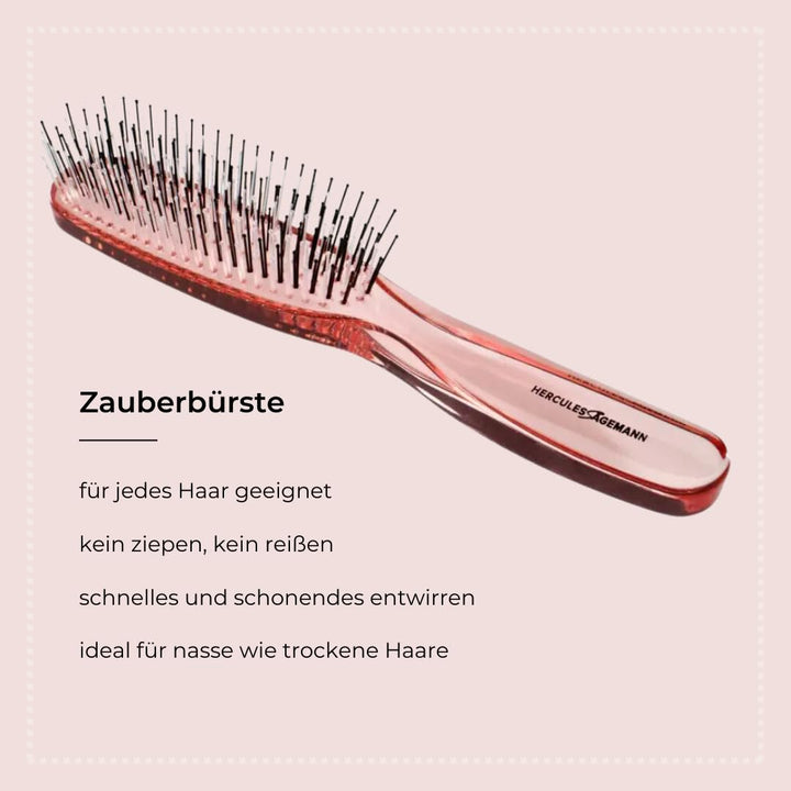 Hercules Sägemann s Zauberbürste Scalp Brush in ROSA - entwirren ohne Ziepen (8203) Large natur, Lar