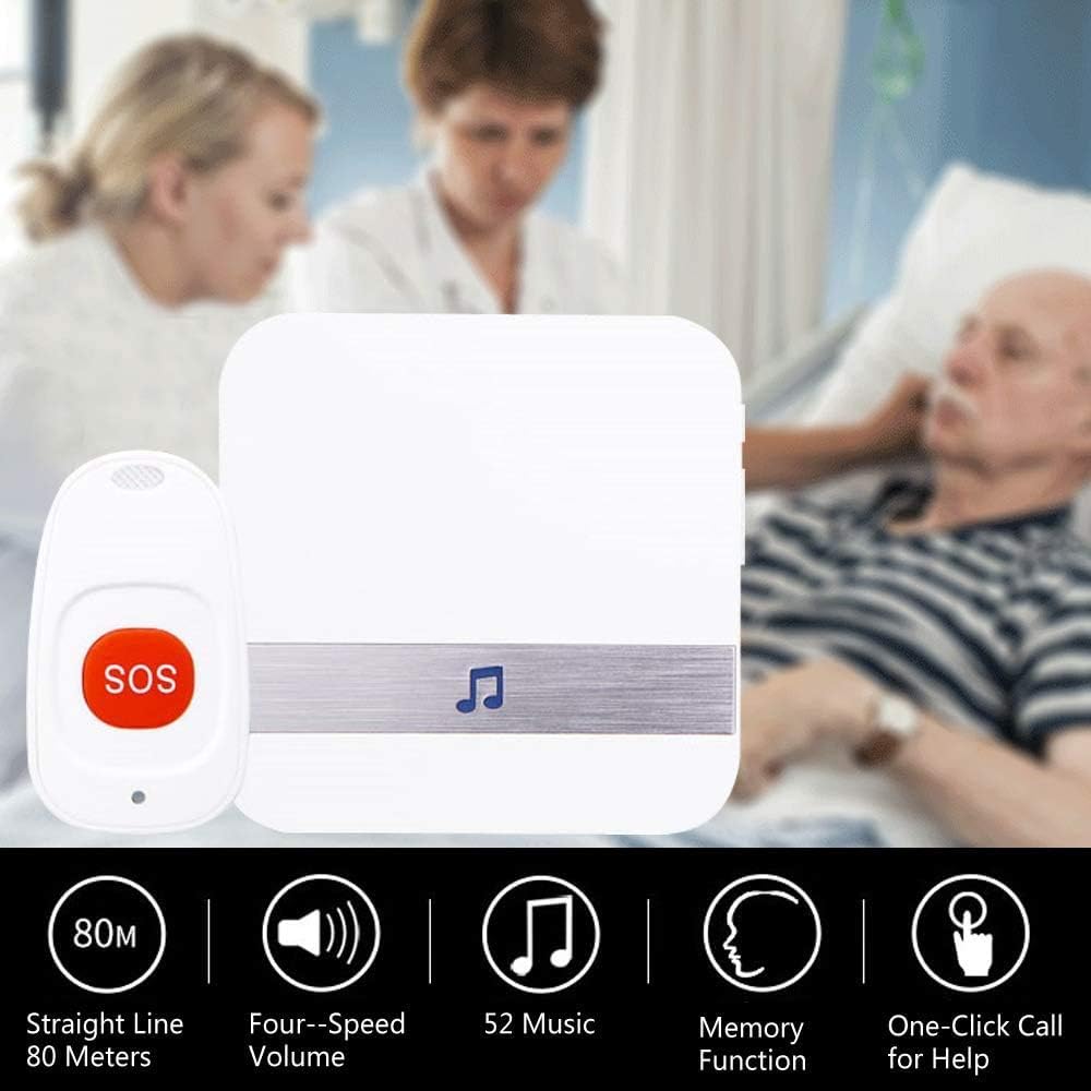 ALEENFOON Haus Wireless Mobiler Alarm Notruf Knopf Plug-in-Version Hausnotruf Panikalarm Funkalarm f