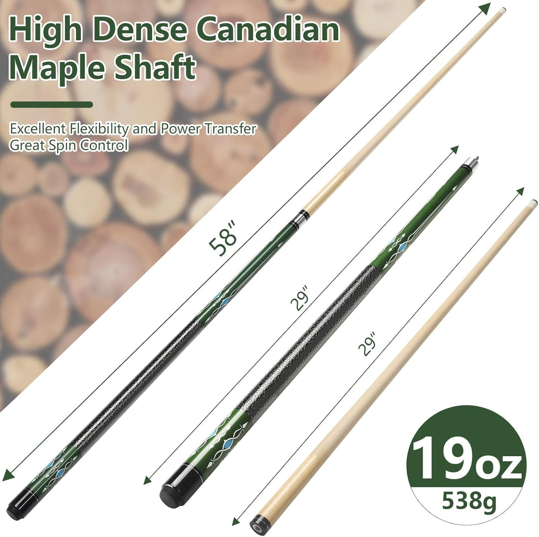 Billard Queue 18 19 20 21 oz, 58" Pool Queue Sticks 13mm Spitzen für Professionelle Billardspieler,