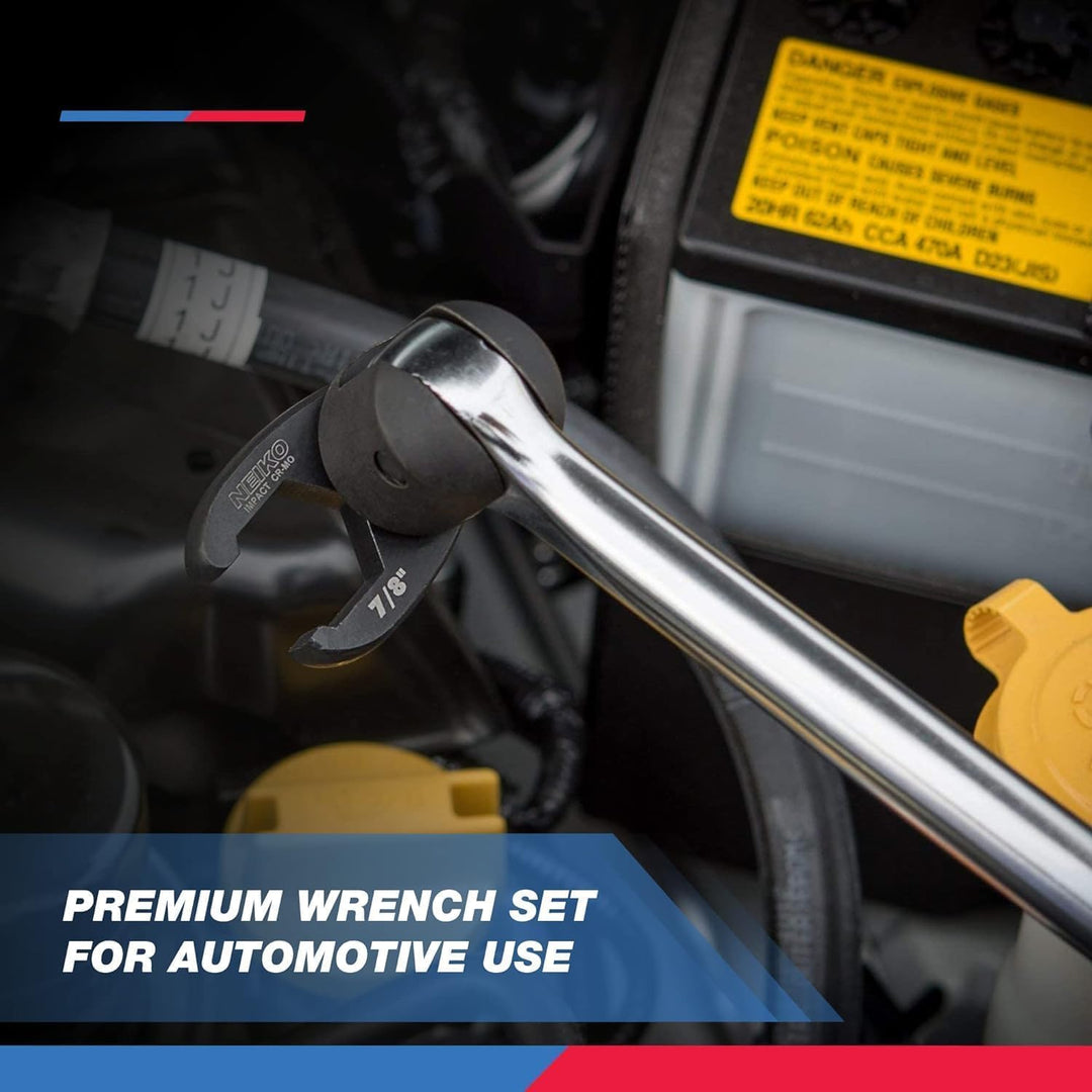 Neiko 03323A 3/8 1/2 Antrieb Hahnenfuss Bahnmutternschlüssel Satz | 12-teilig | SAE | 5/16 1 Zoll |