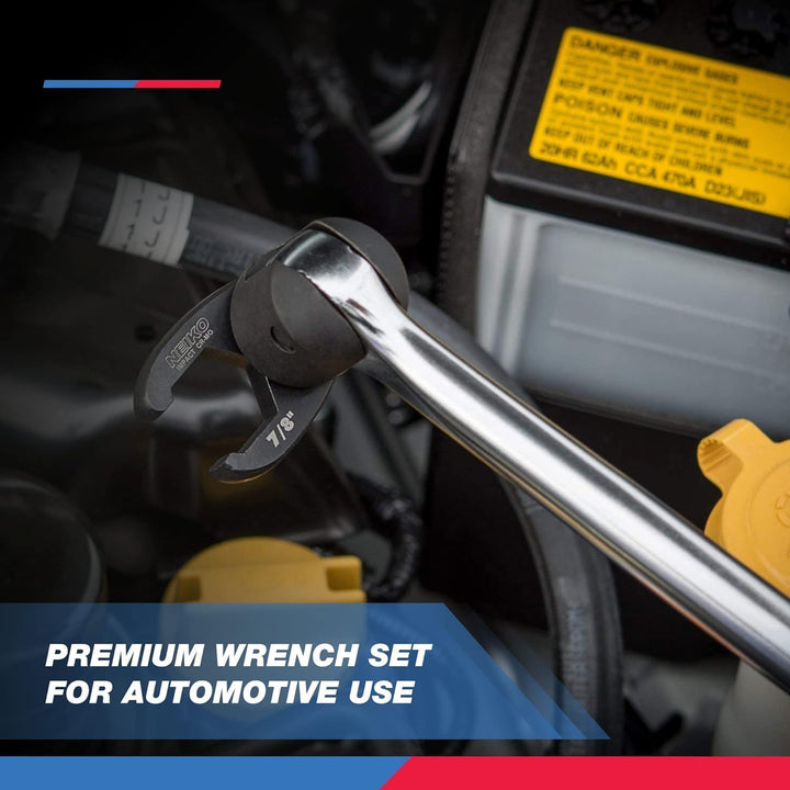 Neiko 03323A 3/8 1/2 Antrieb Hahnenfuss Bahnmutternschlüssel Satz | 12-teilig | SAE | 5/16 1 Zoll |