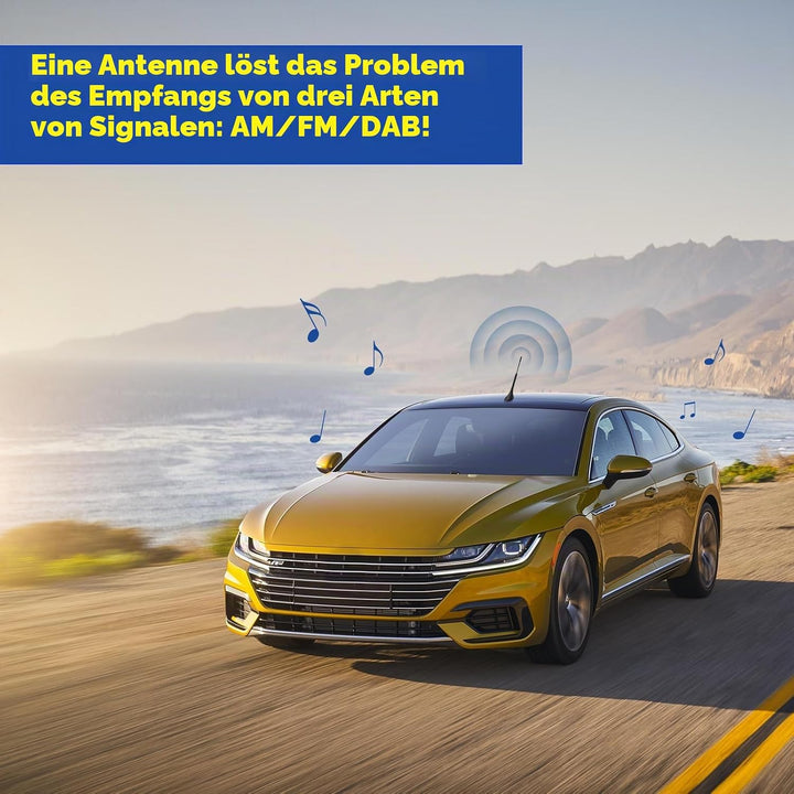 Eightwood DAB Antenne Autoantenne Splitter Verstärker SMB auf DIN-Anschluss Universal Dach DAB Anten