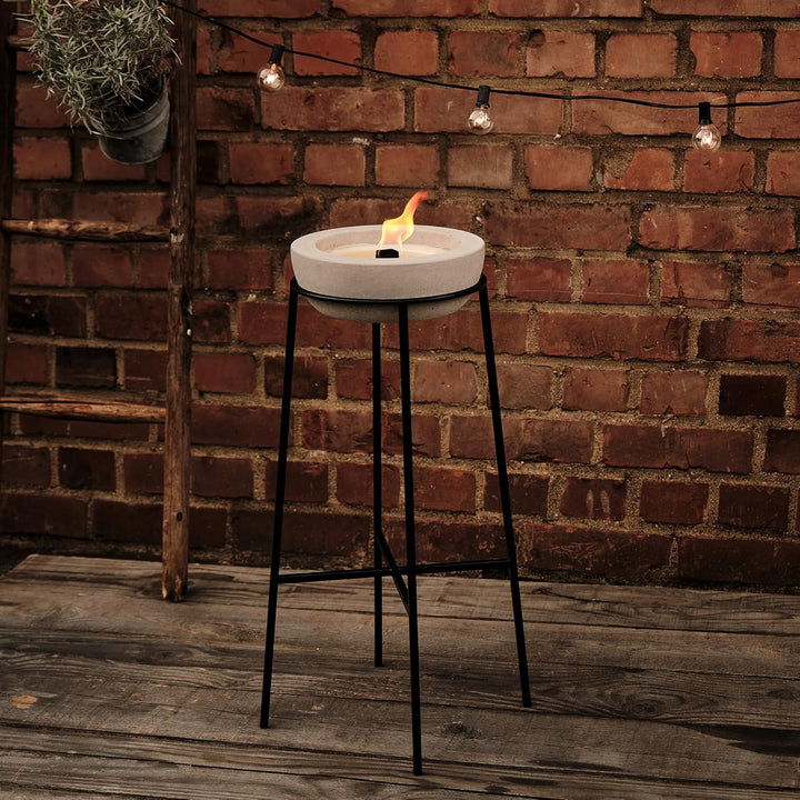 Original Betonfeuer Set inkl. Ständer Löschbrett und Nachfüllwachs | Pulverbeschichteter Ständer | H