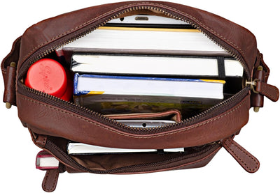 STILORD 'Benno' Leder Umhängetasche Herren klein für iPad 9,7' braun Vintage Herrentasche Messenger