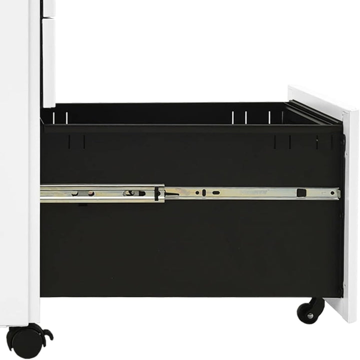 Tidyard Aktenschrank mit Rollen Büroschrank Schubladenschrank Stahlschrank Universalschrank Schrank