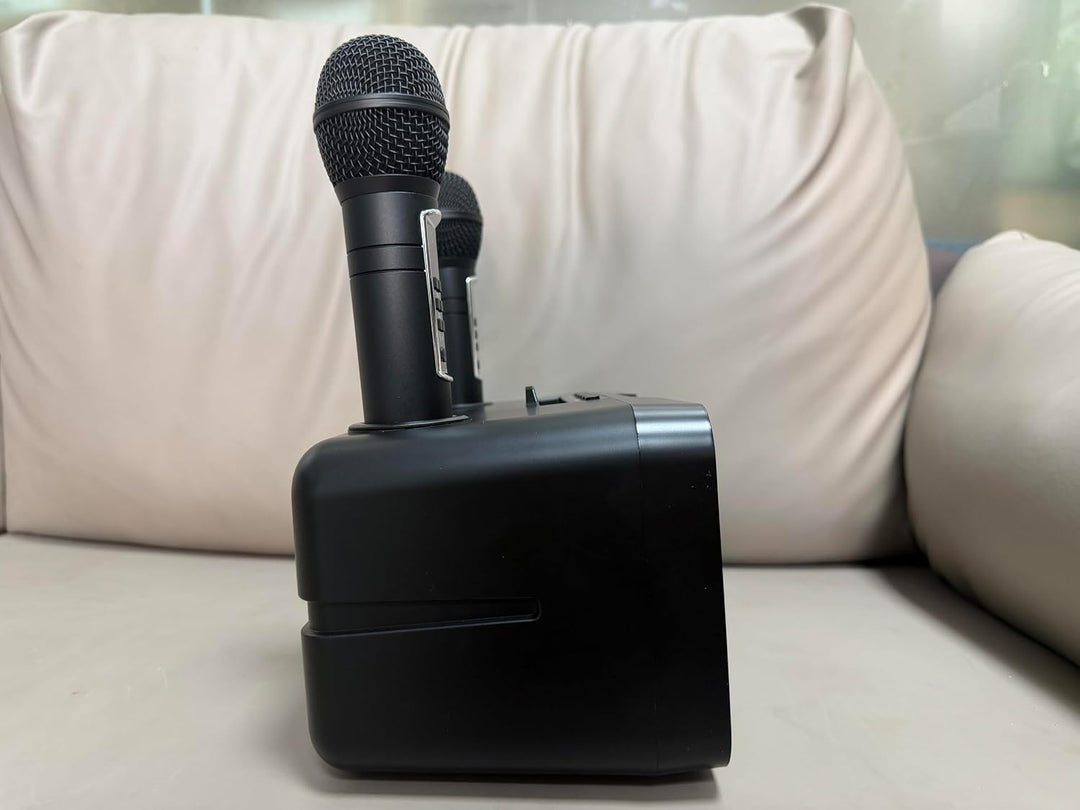 Tragbarer Karaoke Maschine,Karaoke mit 30W Bluetooth Lautsprecher,2 Kabellosen Karaoke-MikrofonWiede