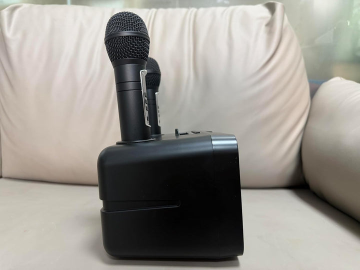 Tragbarer Karaoke Maschine,Karaoke mit 30W Bluetooth Lautsprecher,2 Kabellosen Karaoke-MikrofonWiede