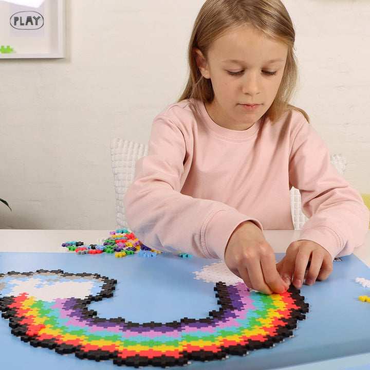 Plus-Plus 300.3913 Geniales Konstruktionsspielzeug, Puzzle Regenbogen, Kreativ-Bausteine, 500 Teile,
