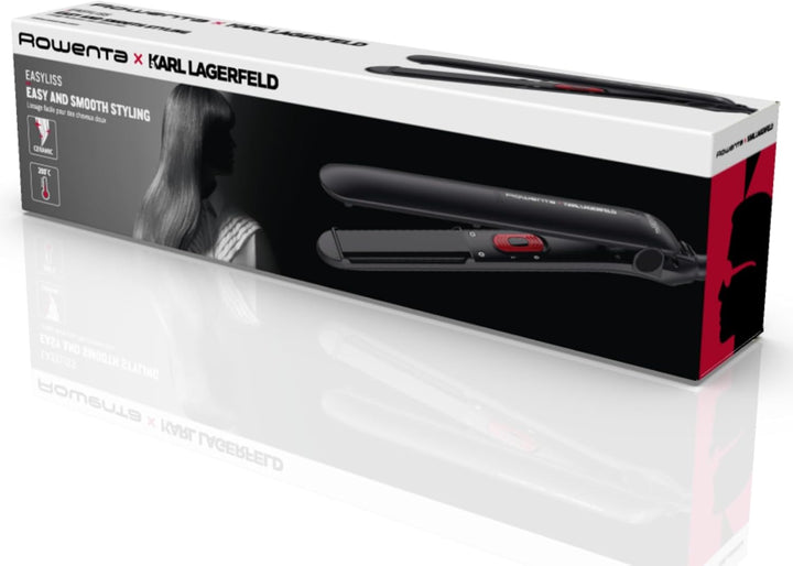 Rowenta SF161L x Karl Lagerfeld Easyliss Haarglätter, Ein-Knopf-Bedienung, Keramik-Turmalin-Beschich