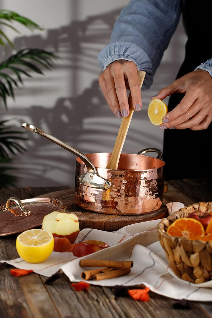 Kupfertopf für Zucker und Marmelade, Marmeladentopf, Marmeladenpfanne, Desserttopf aus Kupfer, Zabag