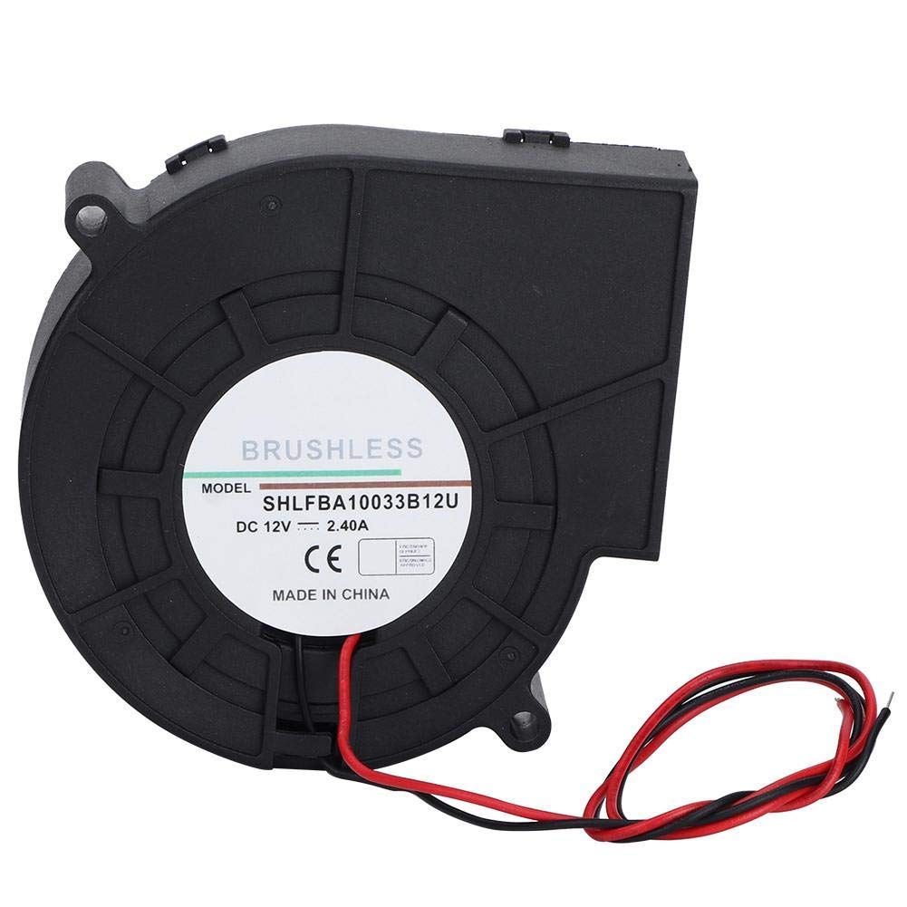 AUNMAS Kunststoff-Turbinengebläse, 97 x 97 x 33mm 12V 2.4A Doppelkugel-Turbinenluftgebläse BBQ-Turbi