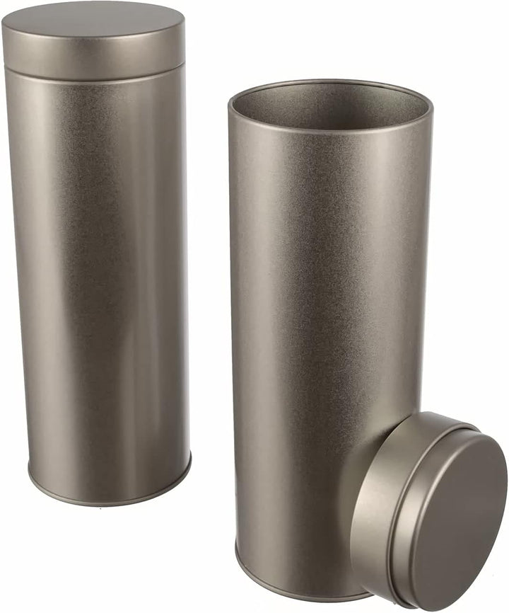 2 x runde Kaffeepaddose/Vorratsdose, aromadicht aus Metall für je200g Earl Grey, ca 20 Kaffeepads |