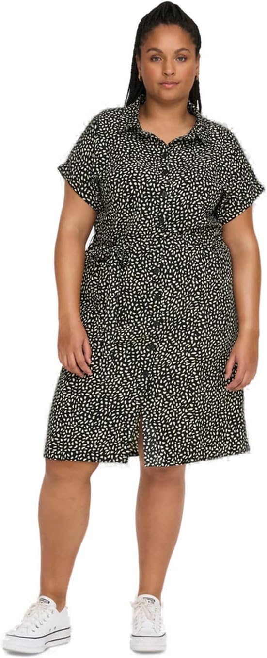 ONLY Carmakoma Female Hemdblusenkleid Curvy Taillengürtel Blusenkleid