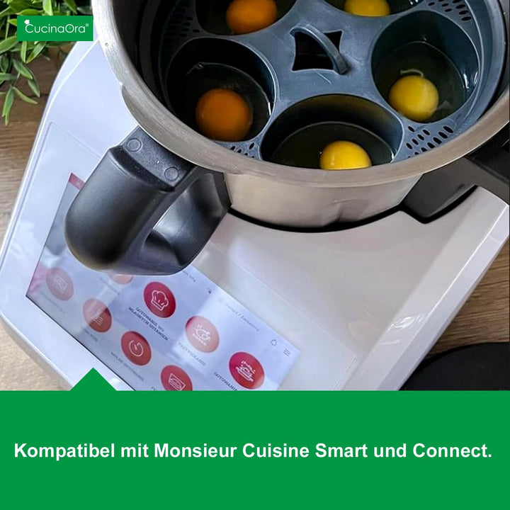 CucinaOra steamEGGS Eierkocher-Einsatz - Kompatibel mit MC Smart Connect Küchenzubehör - 5 Eierforme