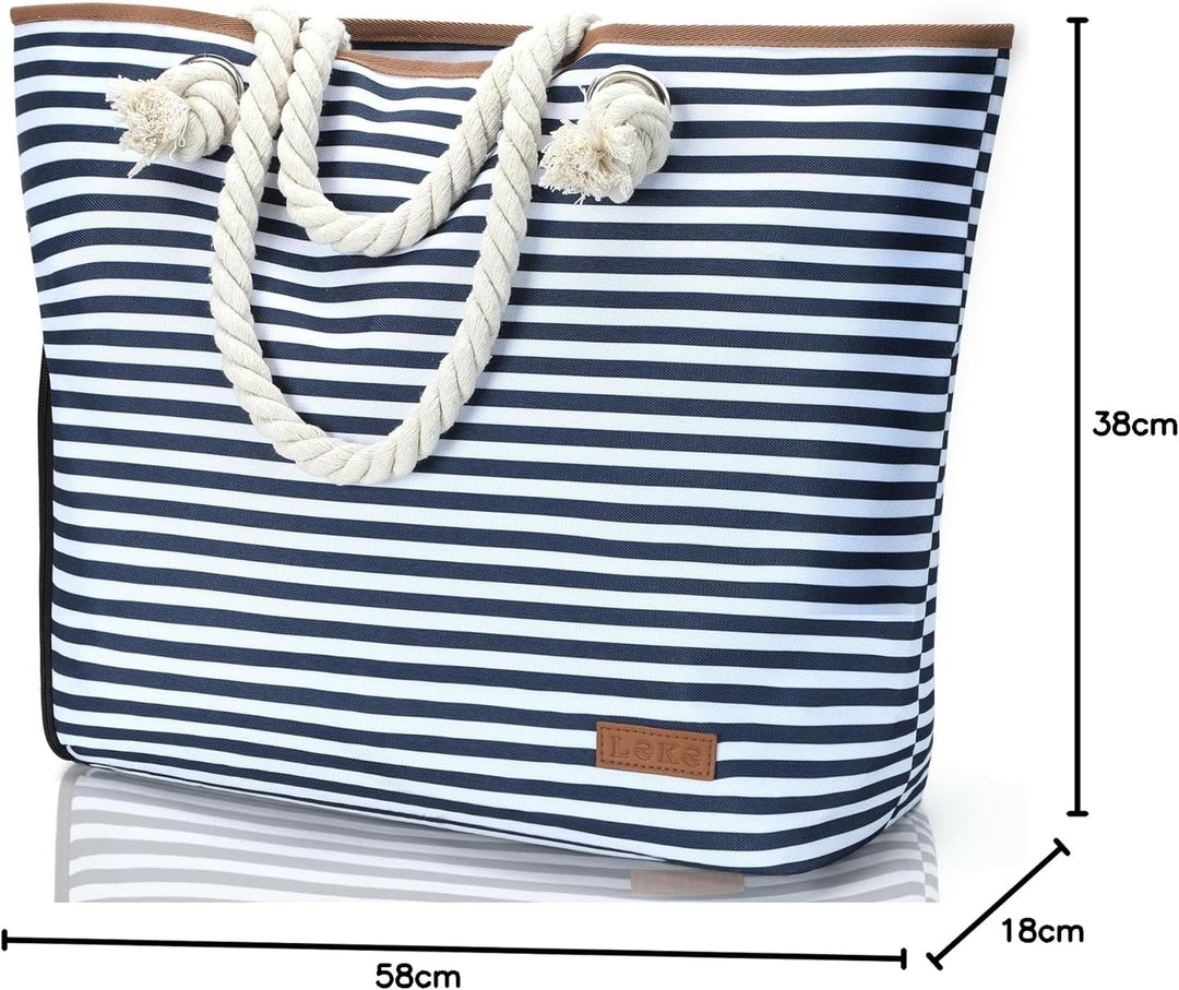 Strandtasche Damen Gross mit Reissverschluss, Vielseitiger Badetasche XXL Familie Saunatasche Reiset