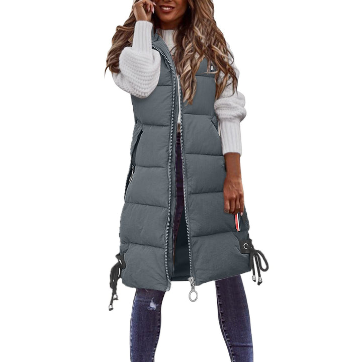 Chanpning Weste Damen Lang Winter Plus Size Long-Steppweste Lässige Pufferjacke Oversize Steppweste