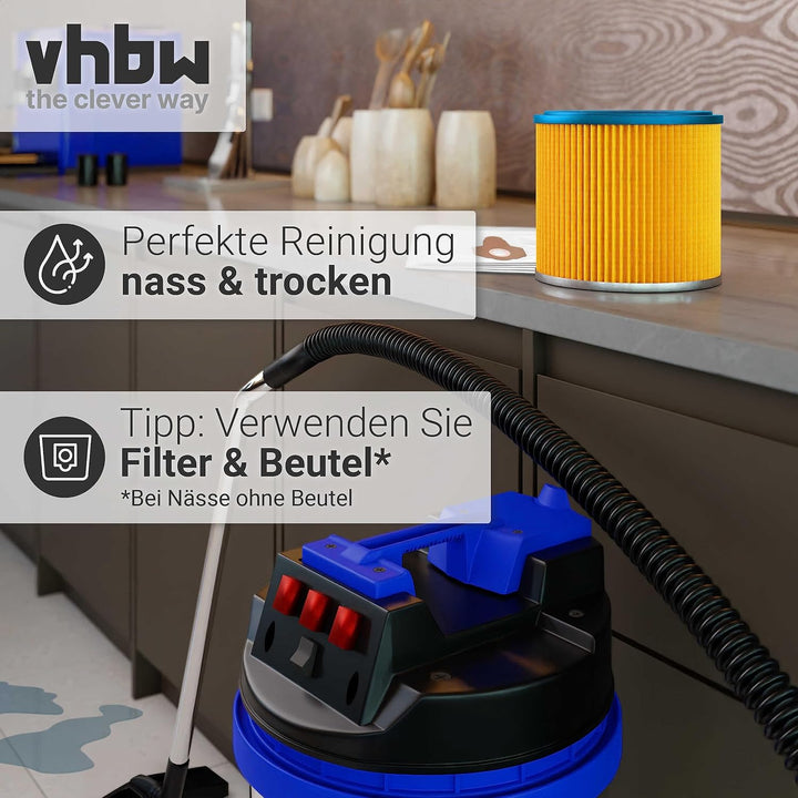 vhbw 1x Faltenfilter kompatibel mit Metabo AS 8000 Staubsauger