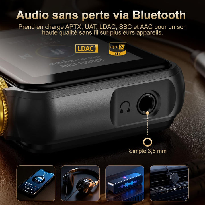 HIFI WALKER H2 Mini MP3 Player Bluetooth HiFi mit Clip, DAC ESS9218, Hi-Res Audio DSD/FLAC, 1,54” To