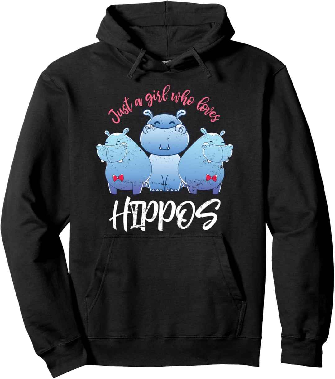 Nur ein Mädchen das Hippos liebt Niedliches Afrika Nilpferd Pullover Hoodie