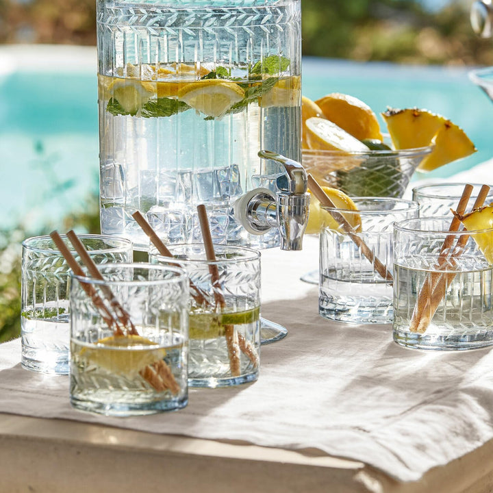 LOBERON® Glas 6er Set Padiès | Gläser Set Mit Feiner Glasgravur | Klassische Form | Zeitloses Dekor