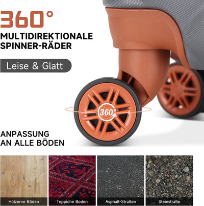 HOMELUX Kofferset 3 Teilig Hartschale Reisekoffer ABS Leicht Trolley Rollkoffer Hartschalenkoffer Se