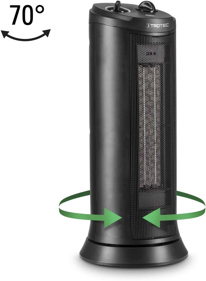 TROTEC Keramik Heizlüfter TFC 19 E – Heizleistung 1200 W / 2000 W – Heizung mit Thermostat, Raumgrös