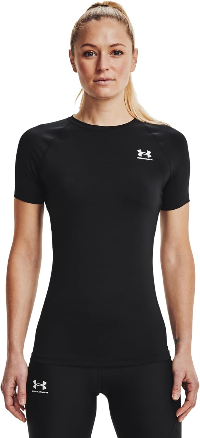 Under Armour Damen HeatGear Compression Short-Sleeve T-Shirt, Schwarz