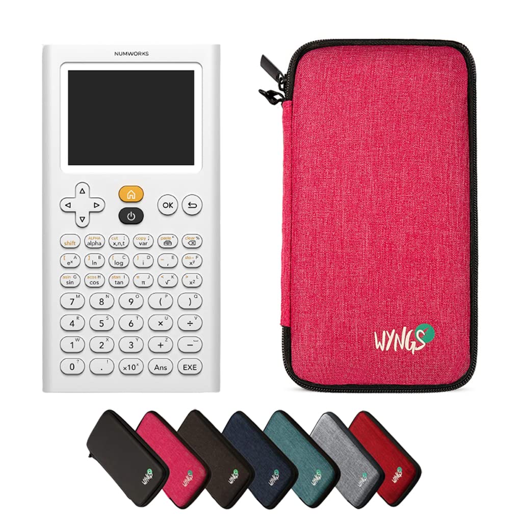 CALCUSO Sparpaket: NumWorks Schulrechner + WYNGS Schutztasche pink + Erweiterte Garantie von CALCUSO