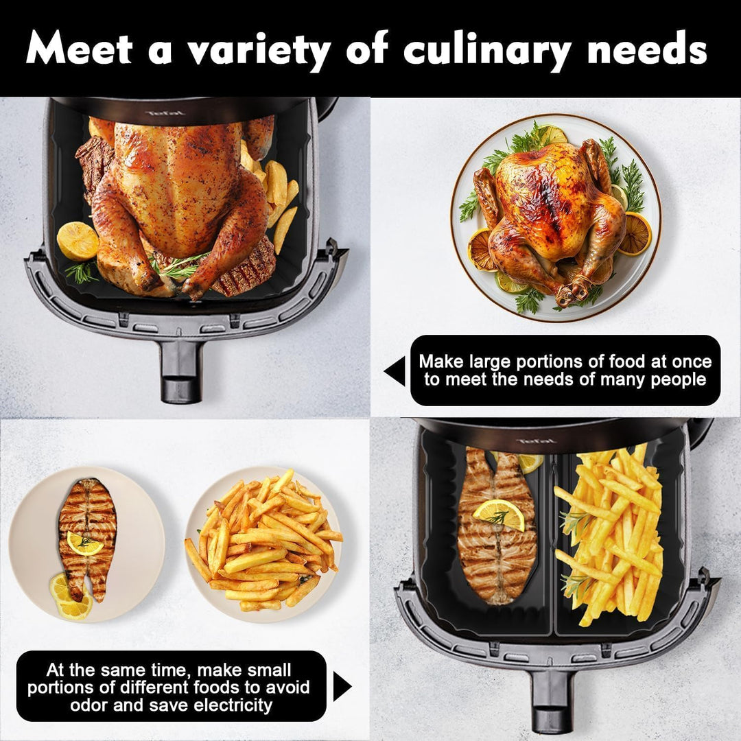 3 Stück Airfryer Silikonform für Heissluftfritteuse, Air Fryer Zubehör Wiederverwendba Silikon Einsa