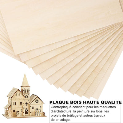 SENENQU 20 Stück Lindenholz 2 mm, 300 x 200 x 2 mm Sperrholzplatte Holz, Sperrholz Holzplatten zum B