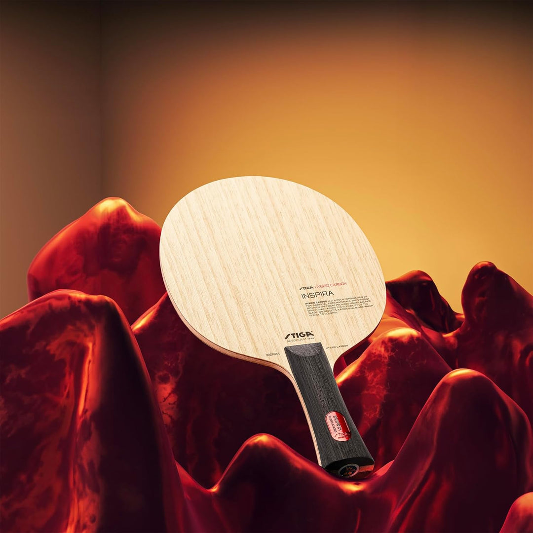 Stiga Tischtennisholz Inspira Hybrid Carbon für perfekten Spin und Starke Angriffe Konkav, Konkav