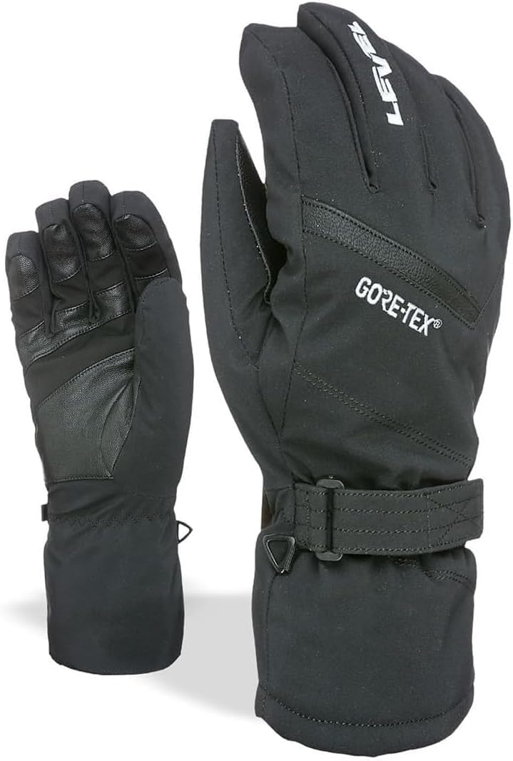 Level wasserdichte Gore-Tex Herren Outdoor Skihandschuhe 8.5/ML Schwarz, 8.5/ML Schwarz