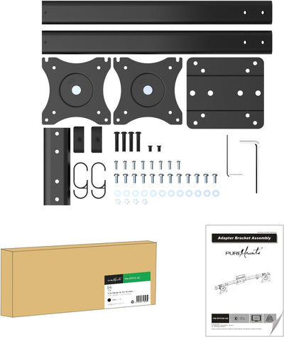 PureMounts PM-Office-AD Dual Screen Adapter für 2 Monitore 33-69 cm (13-27 Zoll), neigbar: -45° bis