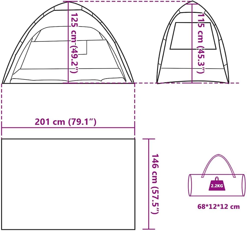 vidaXL Strandzelt, Strandmuschel mit Quick-Release-System, Wasserdicht Campingzelt mit offenem Einga