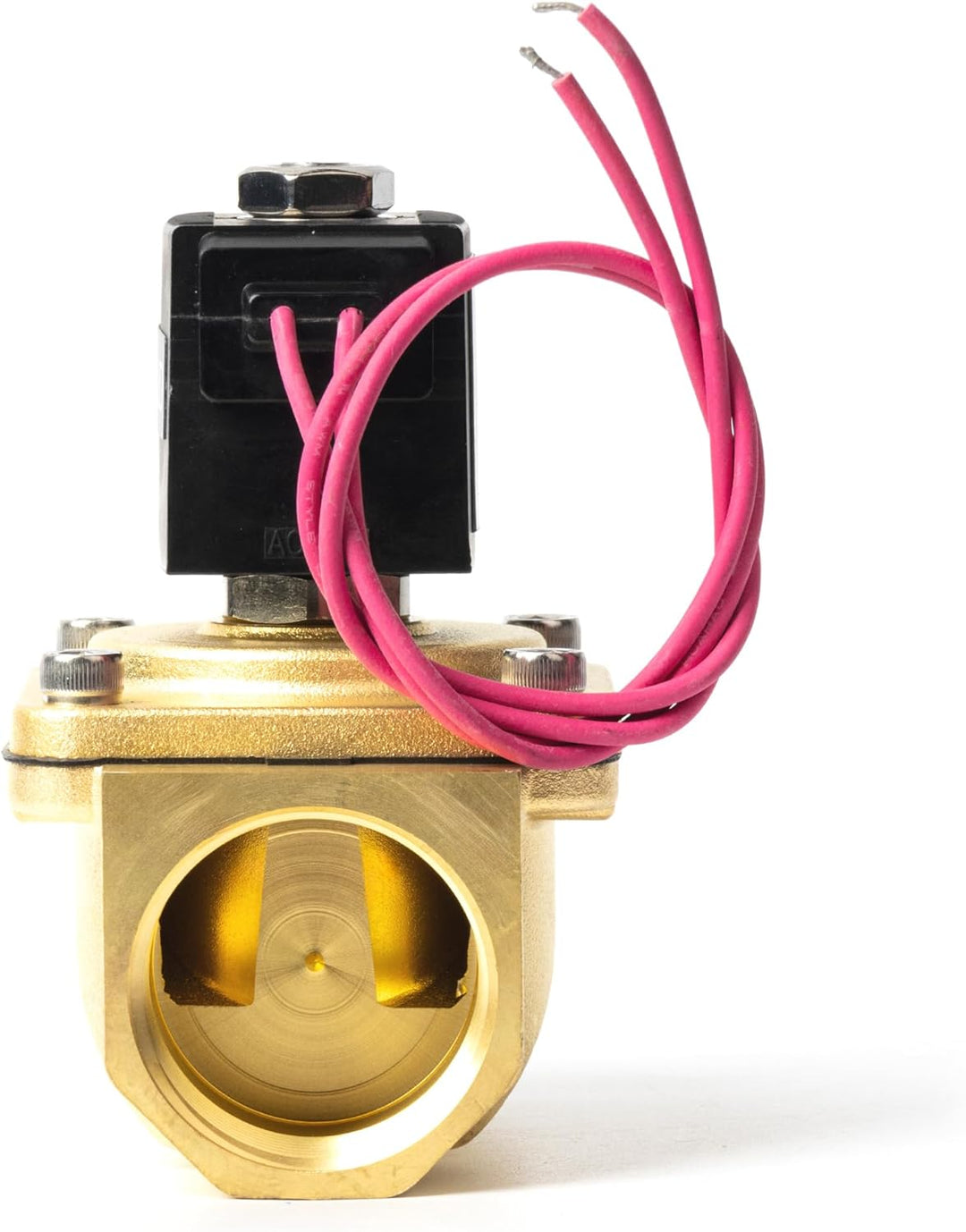 U.S. Solid 1-1/4" Magnetventil - Messing AC 230V mit Viton-Dichtung, stromlos geschlossen, Bleidraht