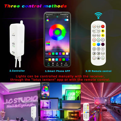 LED Strip 36m, RGB LED Streifen SMD 5050 LED Leuchten, App Steuerung Musiksynchronisation Farbstreif