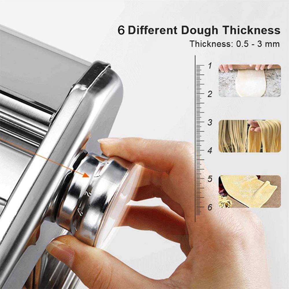 Willonin Nudelmaschine Pasta Maker Edelstahl Frische Manuell Pasta Walze Maschine Cutter mit Klemme