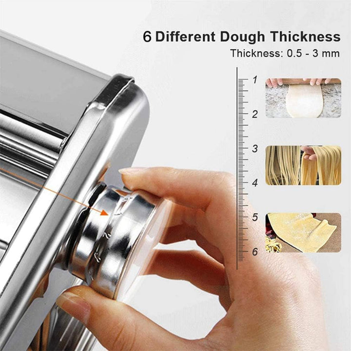 Willonin Nudelmaschine Pasta Maker Edelstahl Frische Manuell Pasta Walze Maschine Cutter mit Klemme