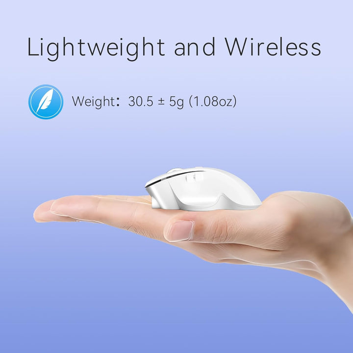 Uiosmuph Mini Bluetooth Maus kabellos, Leise Bluetooth Funkmaus (BT 5.0/5.1+2.4G), USB-C wiederaufla
