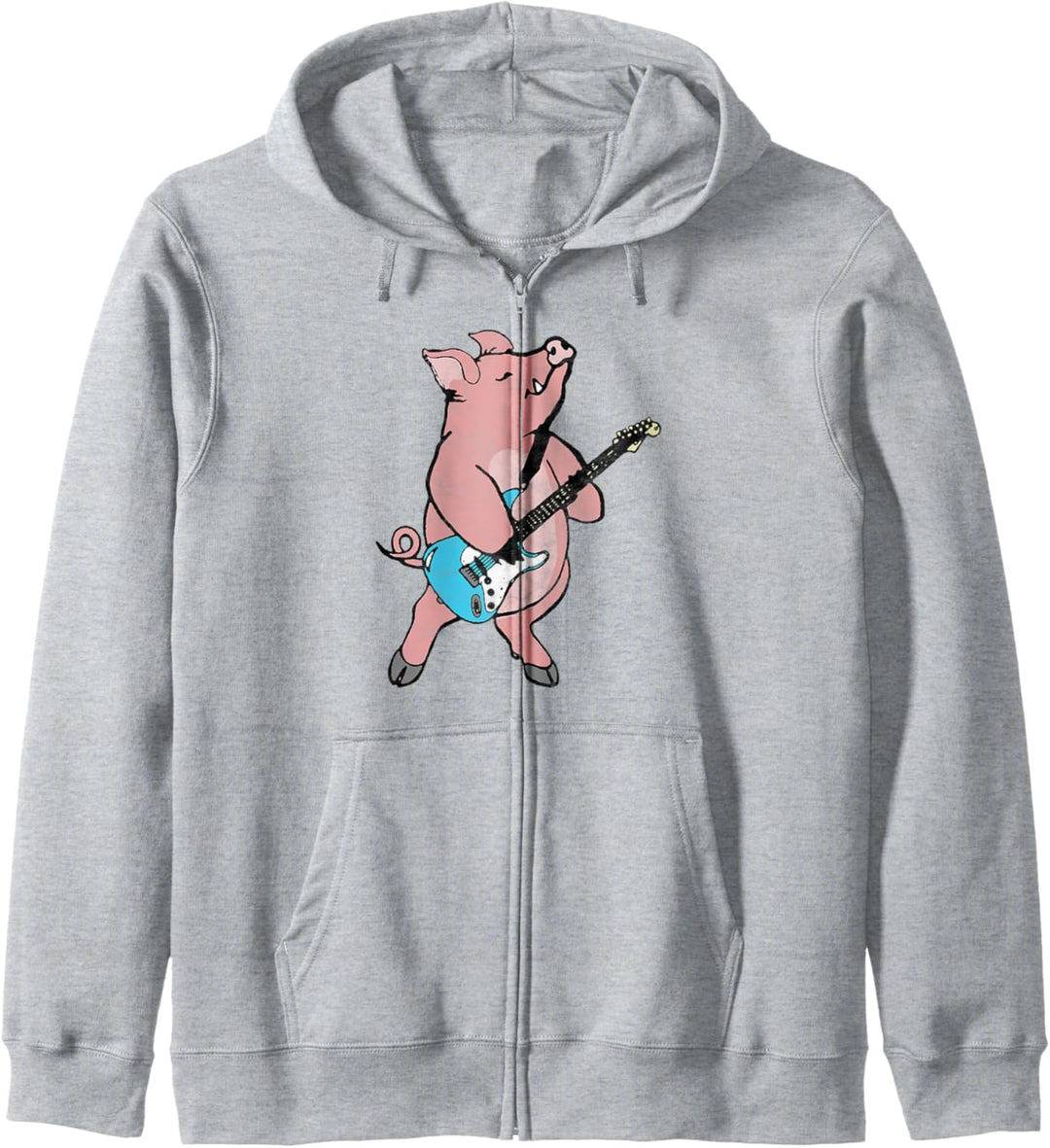 Pig Playing Electric Guitar Rock & Roll Funny Music Kapuzenjacke