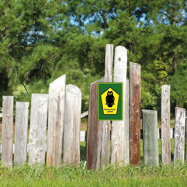 5 Stück Naturschutzgebiet Schild 20 x 30 cm aus stabiler PVC Hartschaumplatte 3mm mit UV-Schutz von
